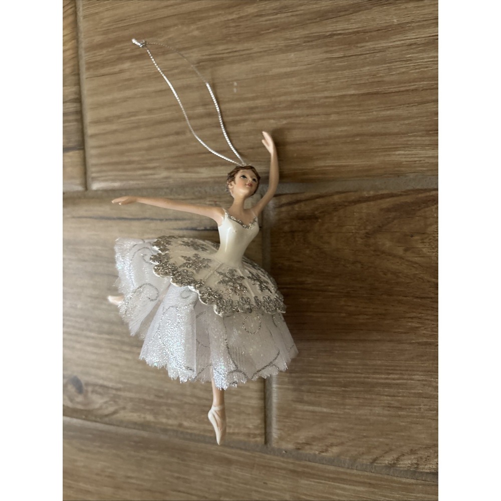 Kurt Adler 6.75" Hand Painted Resin Swan Lake Ballerina Christmas Ornament